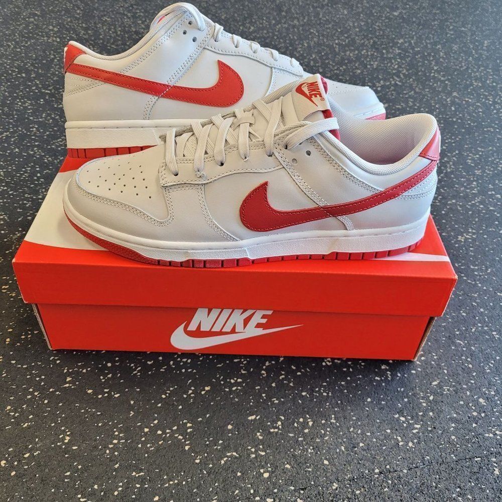 Nike Dunk Low Vast Grey Varsity Red White OSU FJ0832-011 Men Size 9